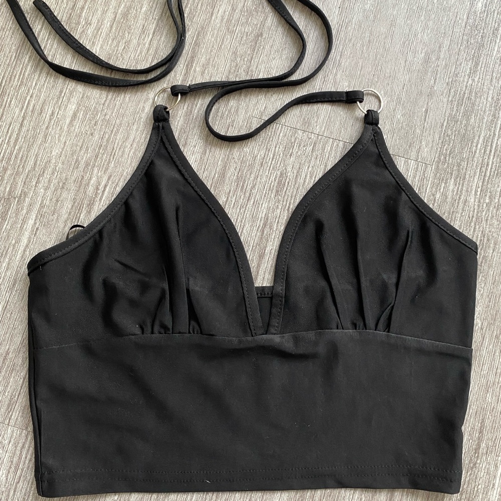 SHEIN Silk Tie Crop Top
